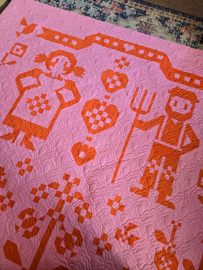 9-Patch Garden Pink/Orange Version (Solids) - shipping in May!