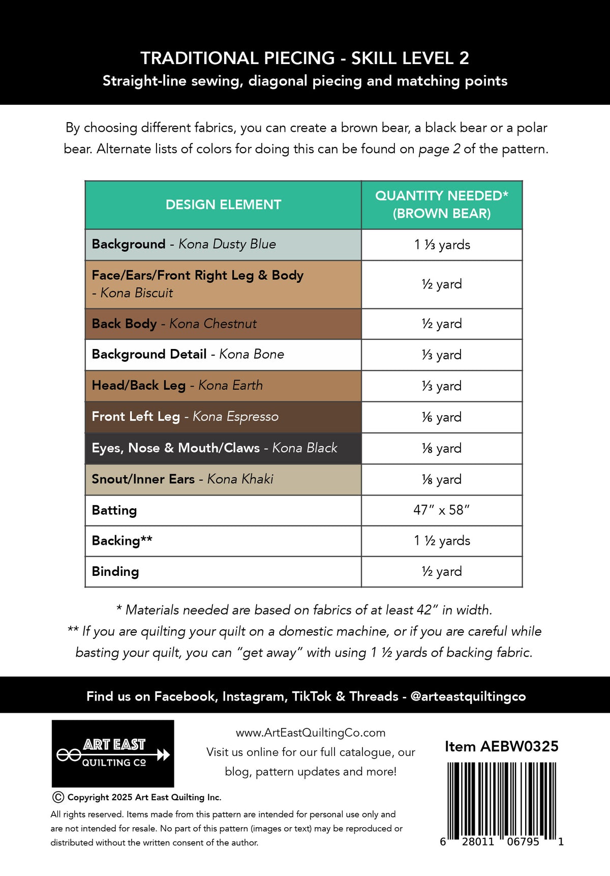 Bear-Wildered Quilt Pattern