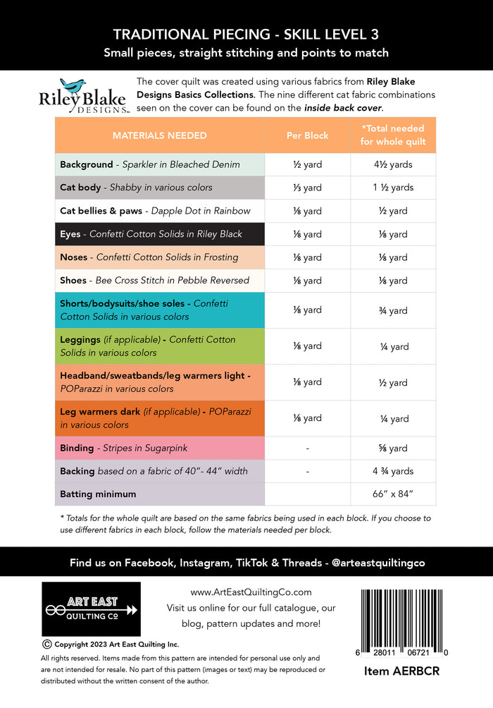 Catrobics - Cats Movin' & Groovin' Quilt Pattern