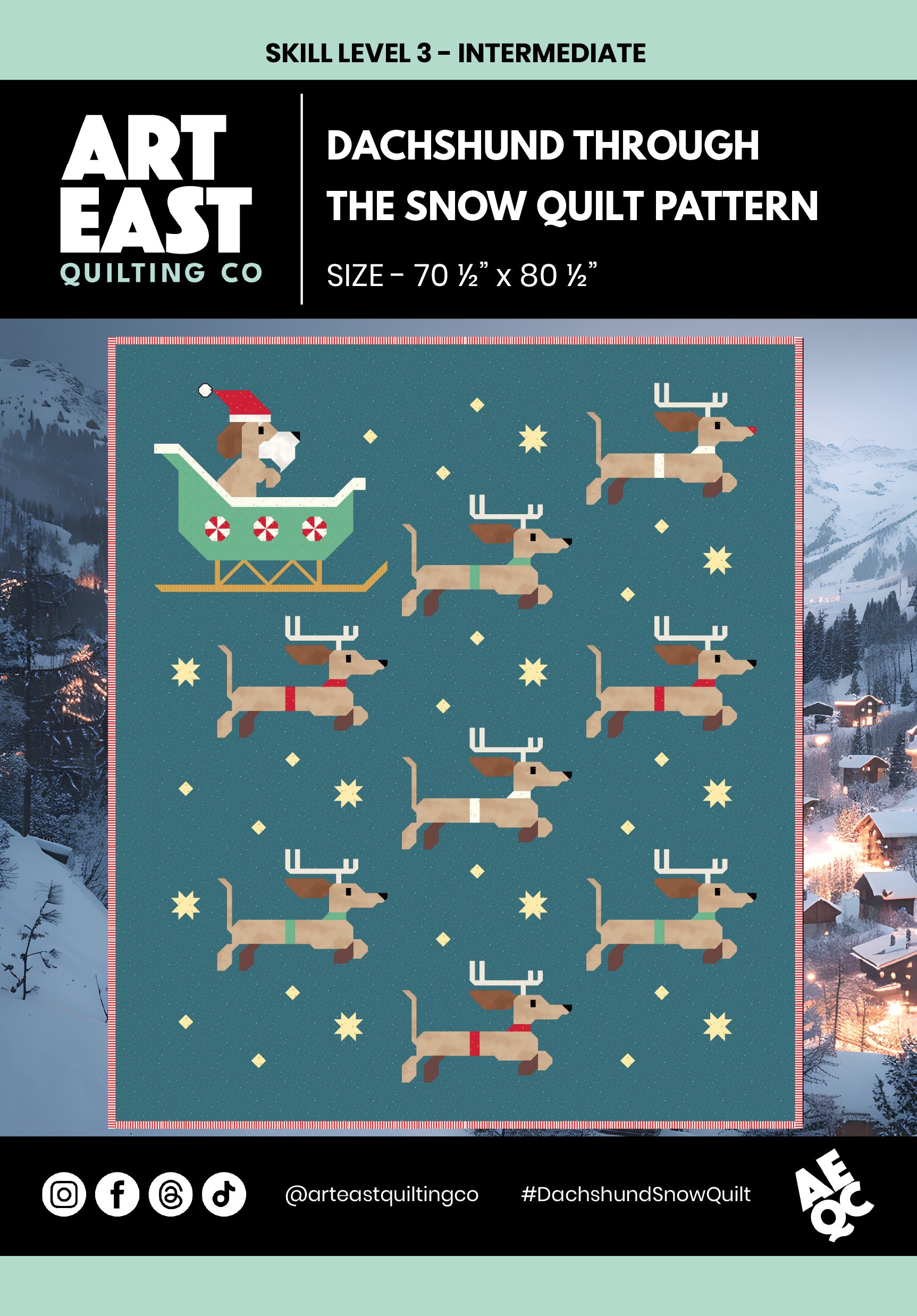 Dachshund Through the Snow Quilt Pattern