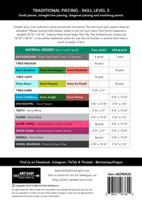 Dinorama - T-rex on Roller Skates Quilt Pattern