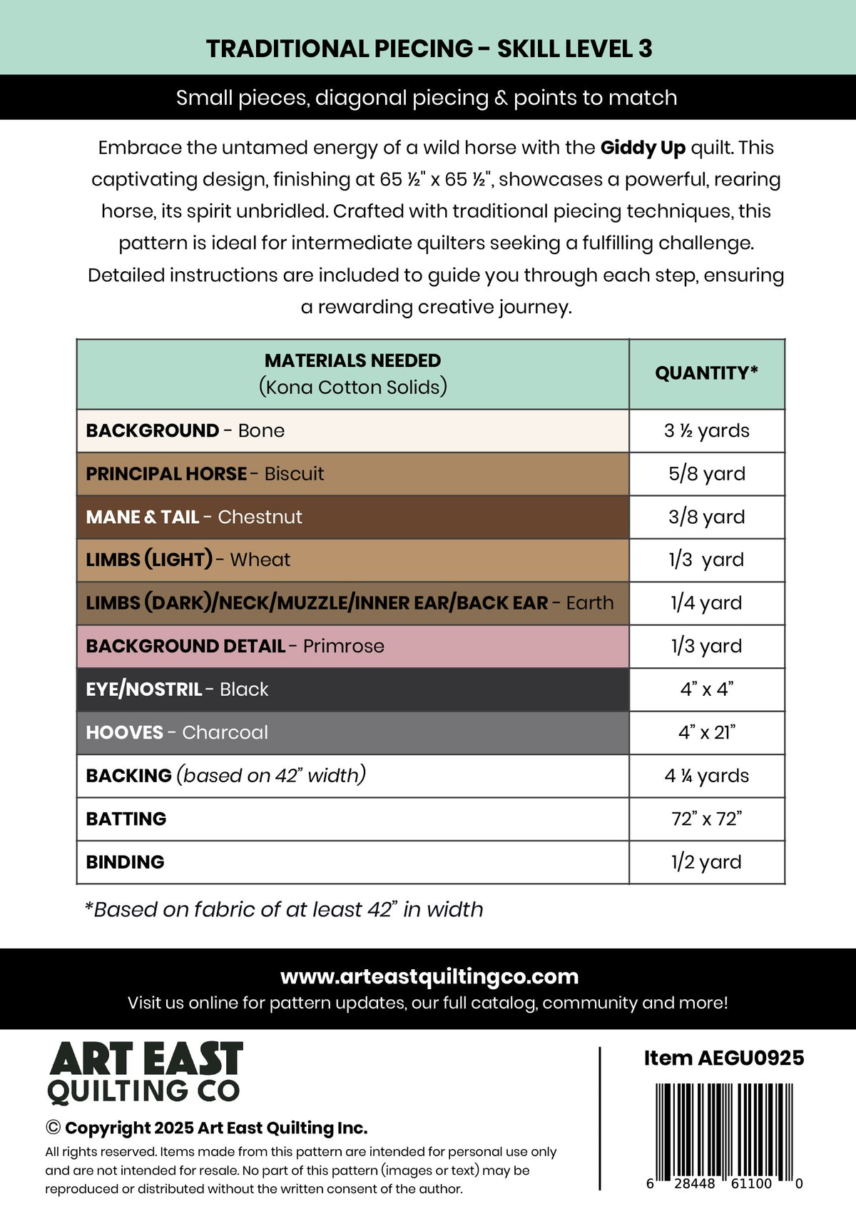 Giddy Up! A Horse Quilt Pattern