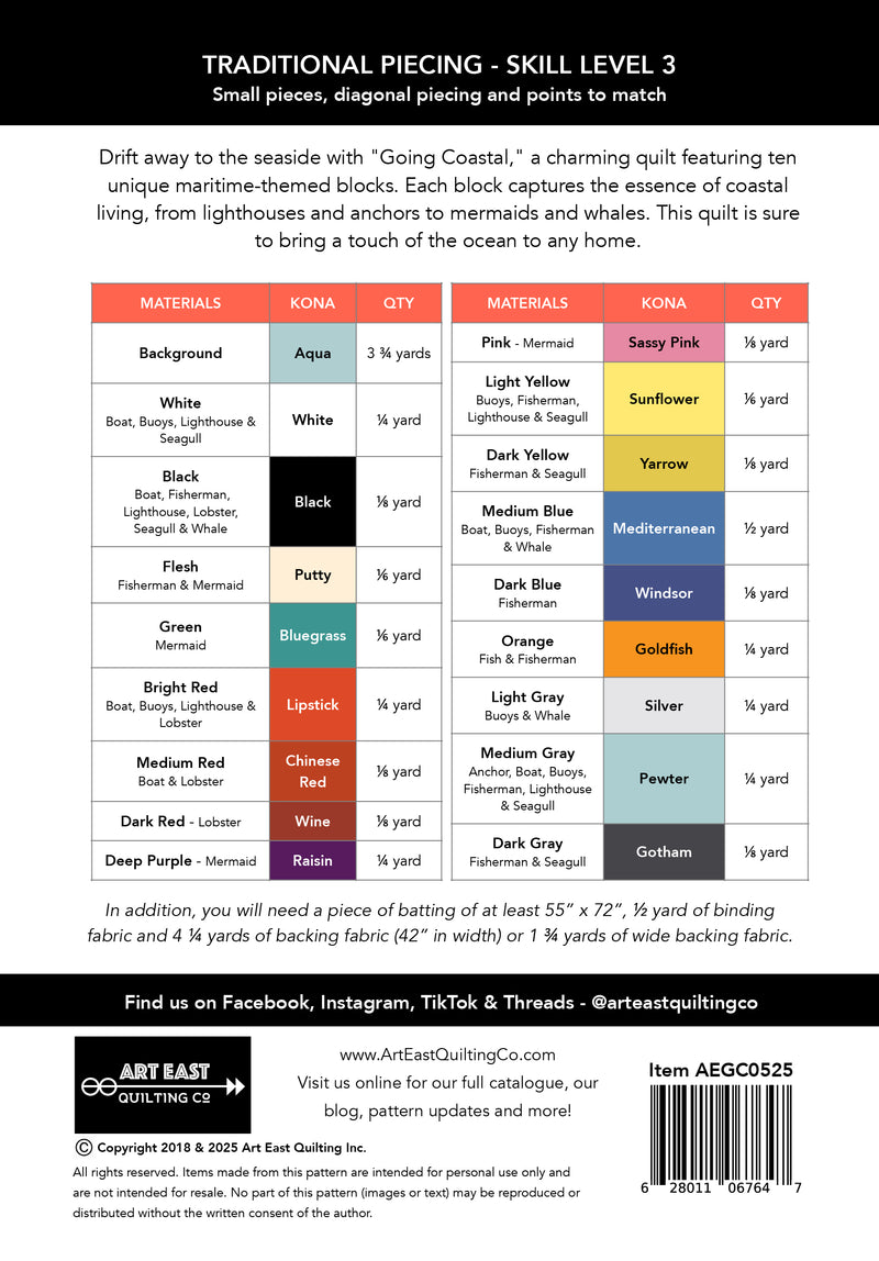 Going Coastal! Quilt Pattern