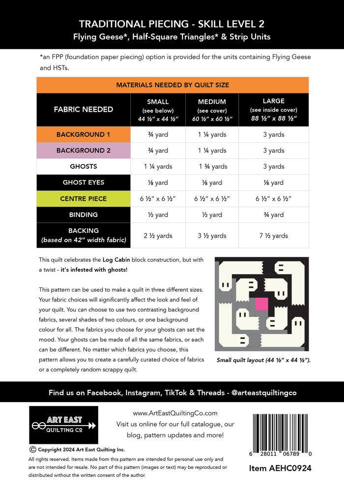 Haunted Cabin Quilt Pattern