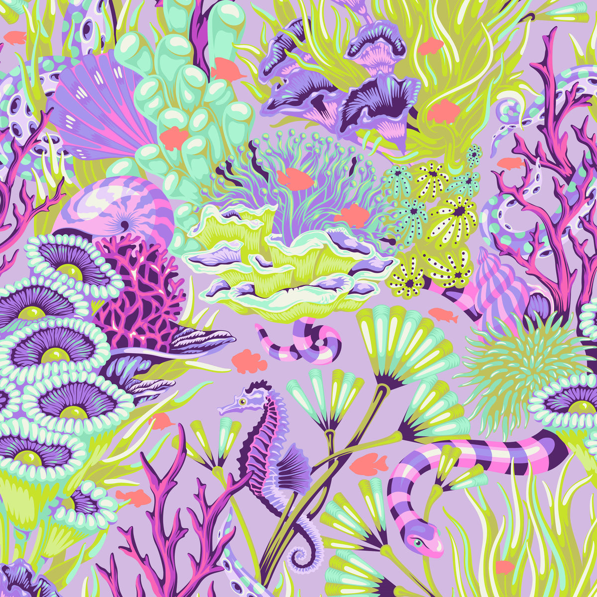 Reef What You Sew - Ultra Violet - Floral Reef - Tula Pink