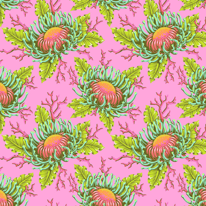 Friends & Anemones - Coralline - Floral Reef - Tula Pink