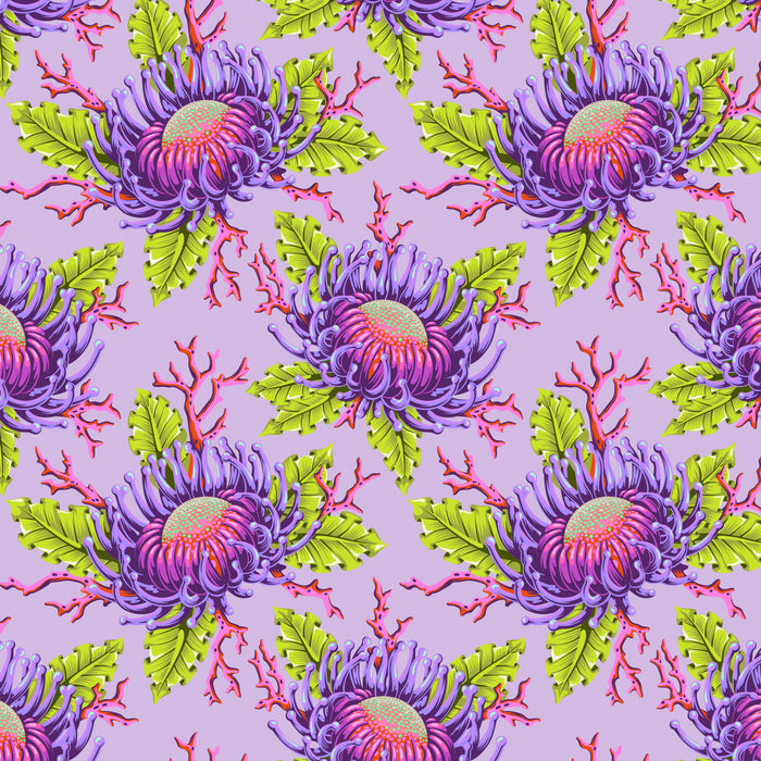 Friends & Anemones - Ultra Violet - Floral Reef - Tula Pink
