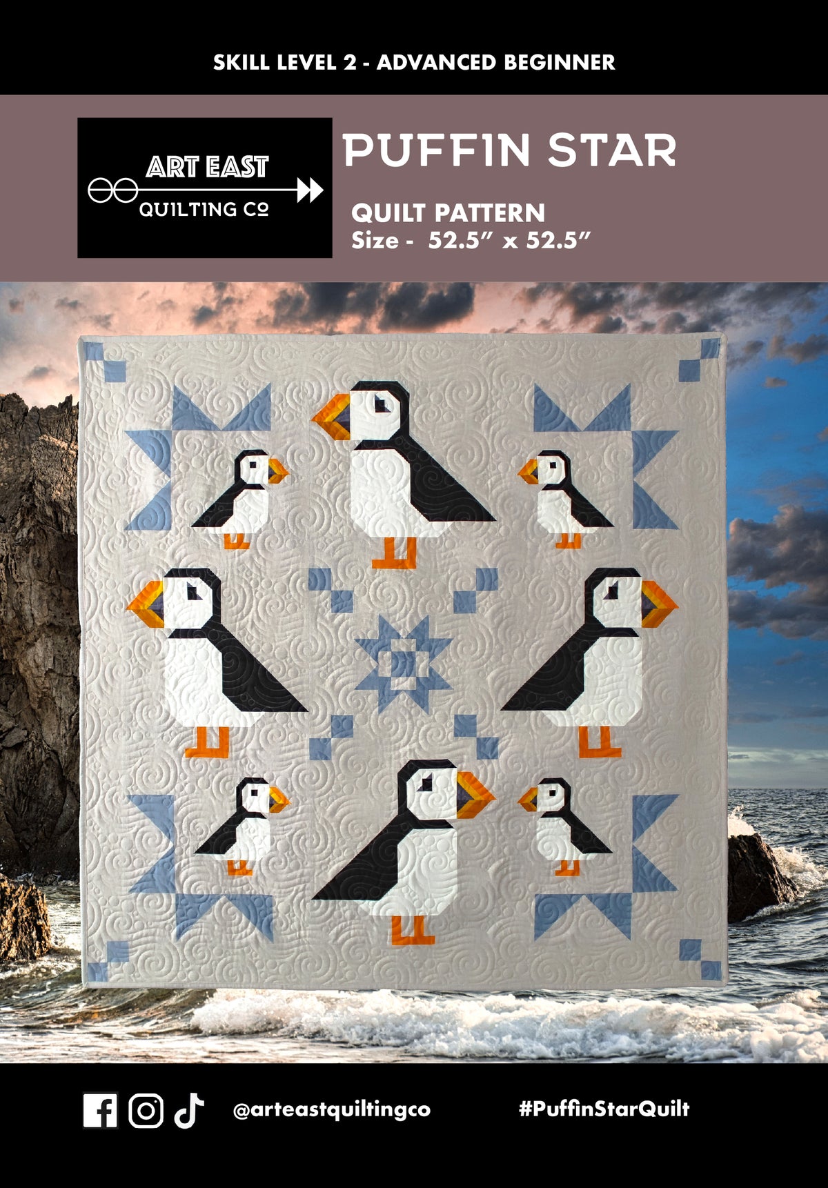 PREORDER! Puffin Star Quilt Kit in Graywork (Tula Pink)