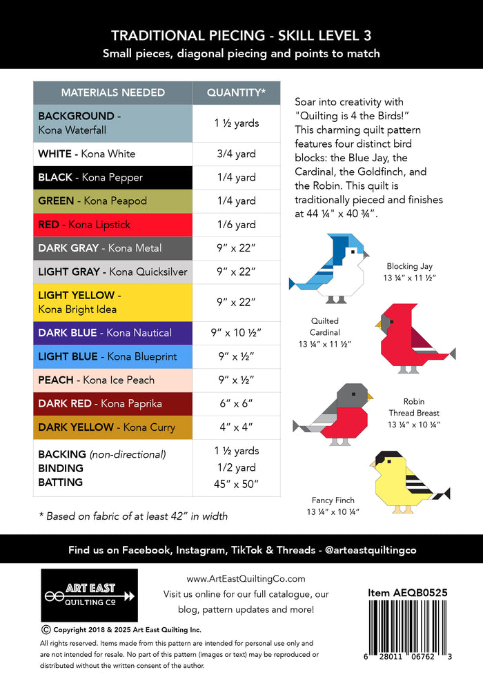 Quilting is 4 the Birds Quilt Pattern