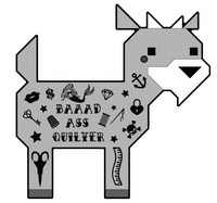 Baaad Ass Quilter! Goat in Tattoos Glossy Sticker