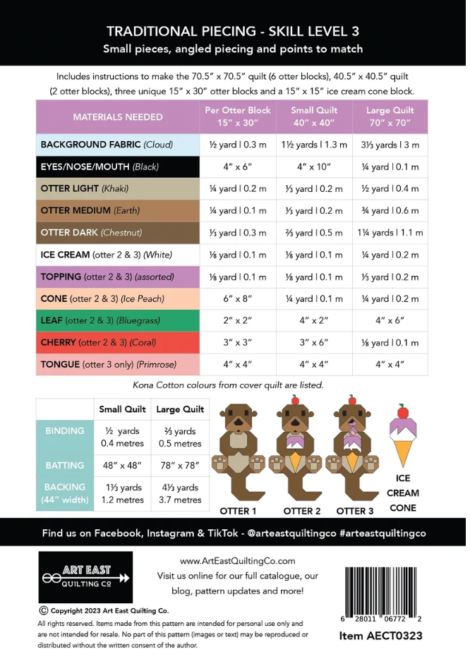 Cool Treats - An Otter Quilt Pattern