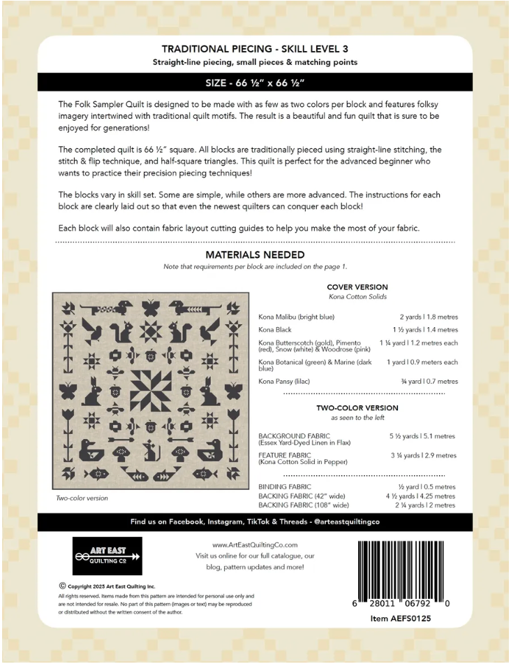 FOLK SAMPLER - The Complete Quilt Project Book