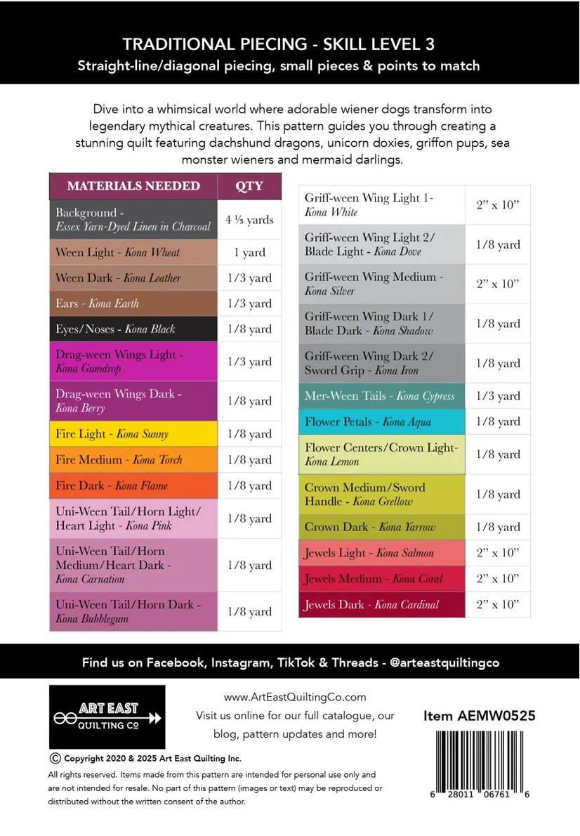 Mythical Wieners Quilt Pattern