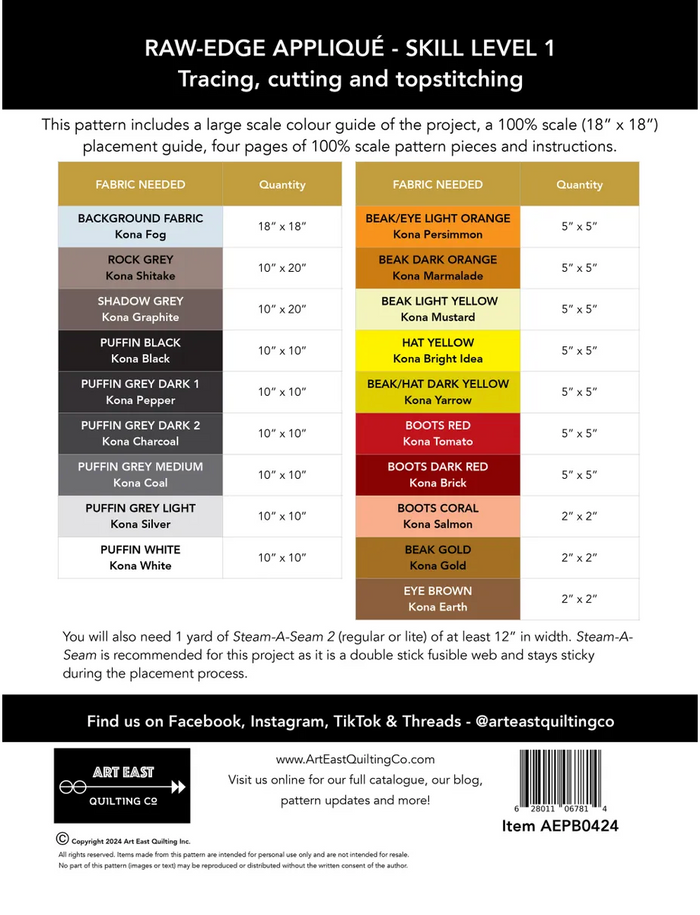 Puff In Boots - A Raw-Edge Appliqué Project