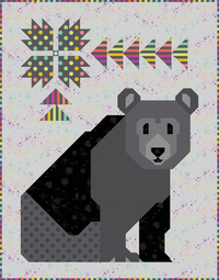 PREORDER! Bear-Wildered Quilt Kit (Black Bear) in Graywork (Tula Pink)