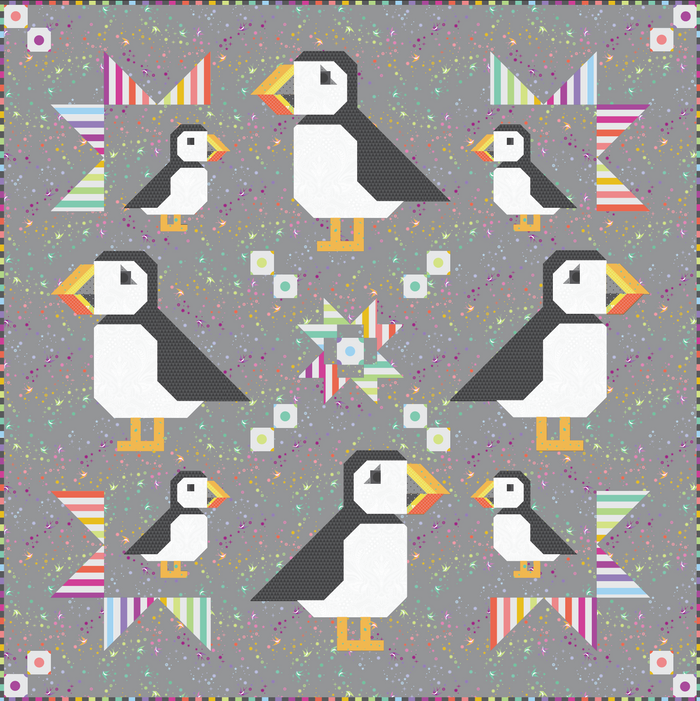 PREORDER! Puffin Star Quilt Kit in Graywork (Tula Pink)