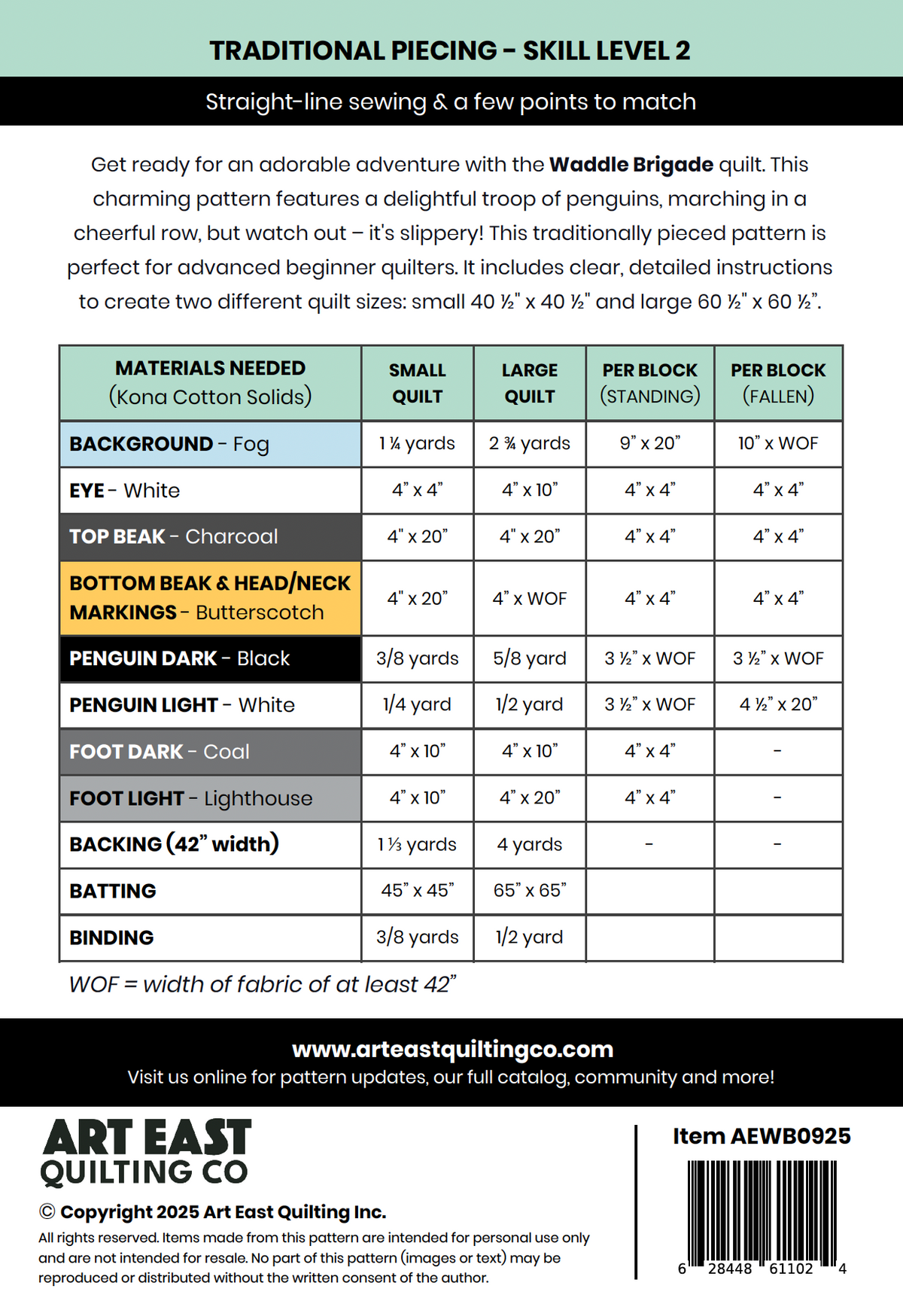 Waddle Brigade - A Penguin Quilt Pattern