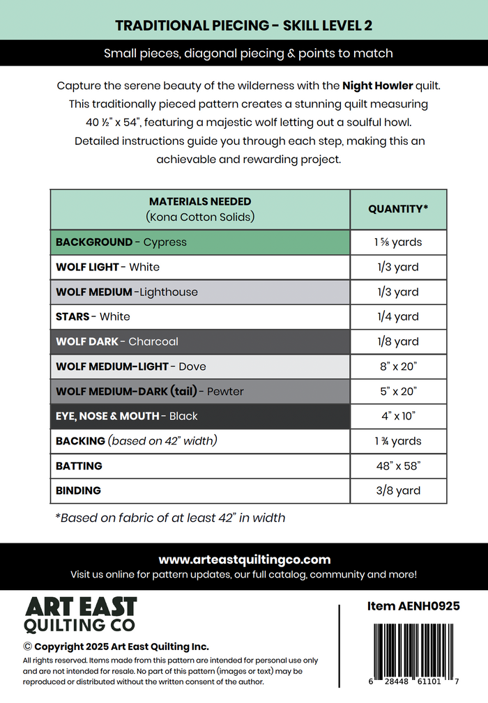 Night Howler - A Wolf Quilt Pattern