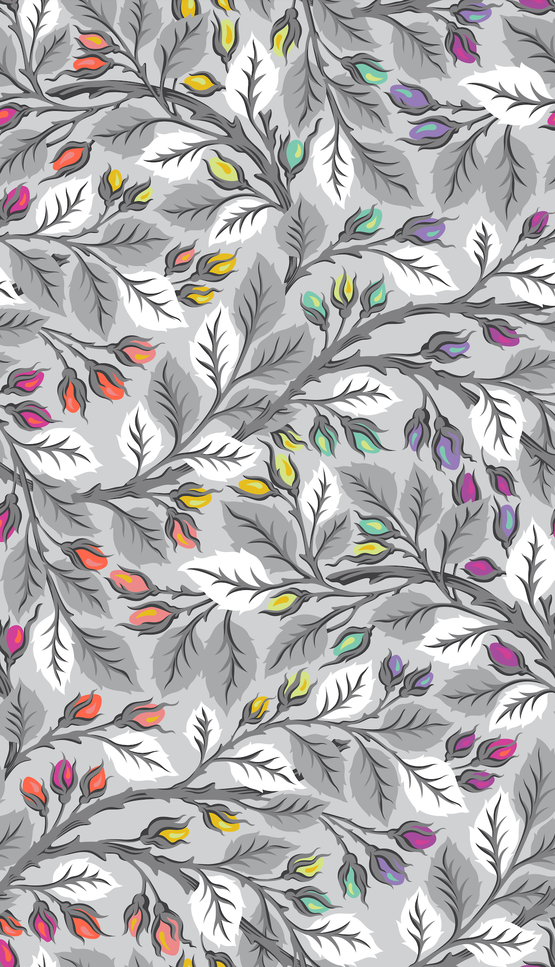 TP Best Buds in Fog 108" Quilt Back || Tula Pink - Graywork