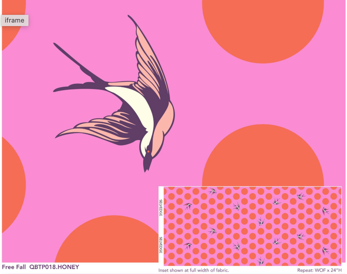 TP Free Fall in Honey 108" Quilt Back || Tula Pink - True Colors