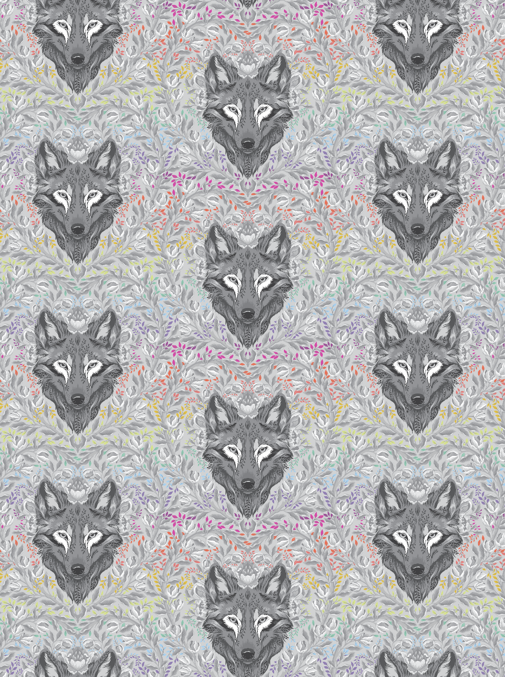 Backing Fabric (Wolf of Pink Street in Fog)