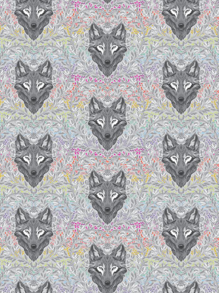 Backing Fabric (Wolf of Pink Street in Fog)