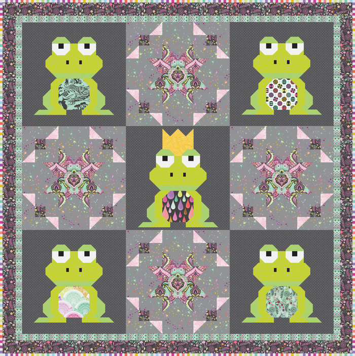 "Kiss Me, I'm Charming" Quilt Kit featuring Prince Charming by Tula Pink (Preorder)