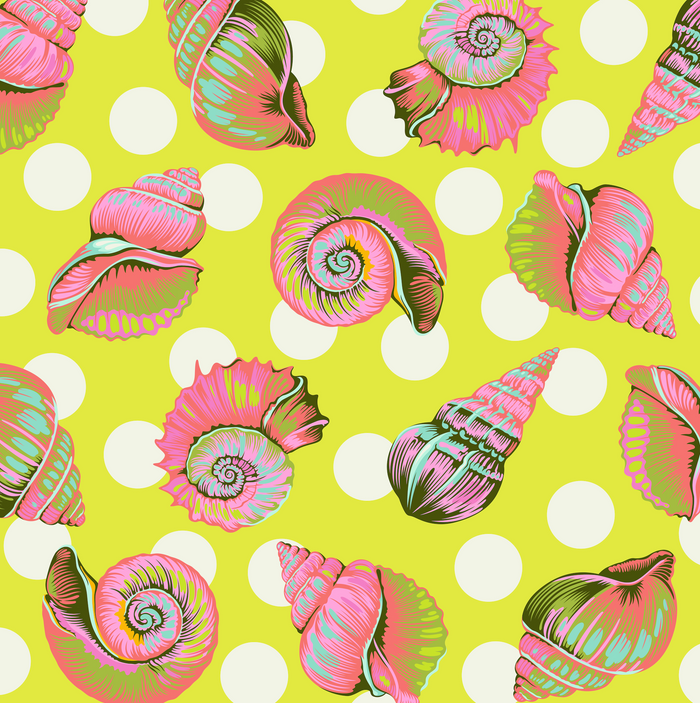 Big Shelly 108" Quilt Back - Sea Grass - Floral Reef- Tula Pink