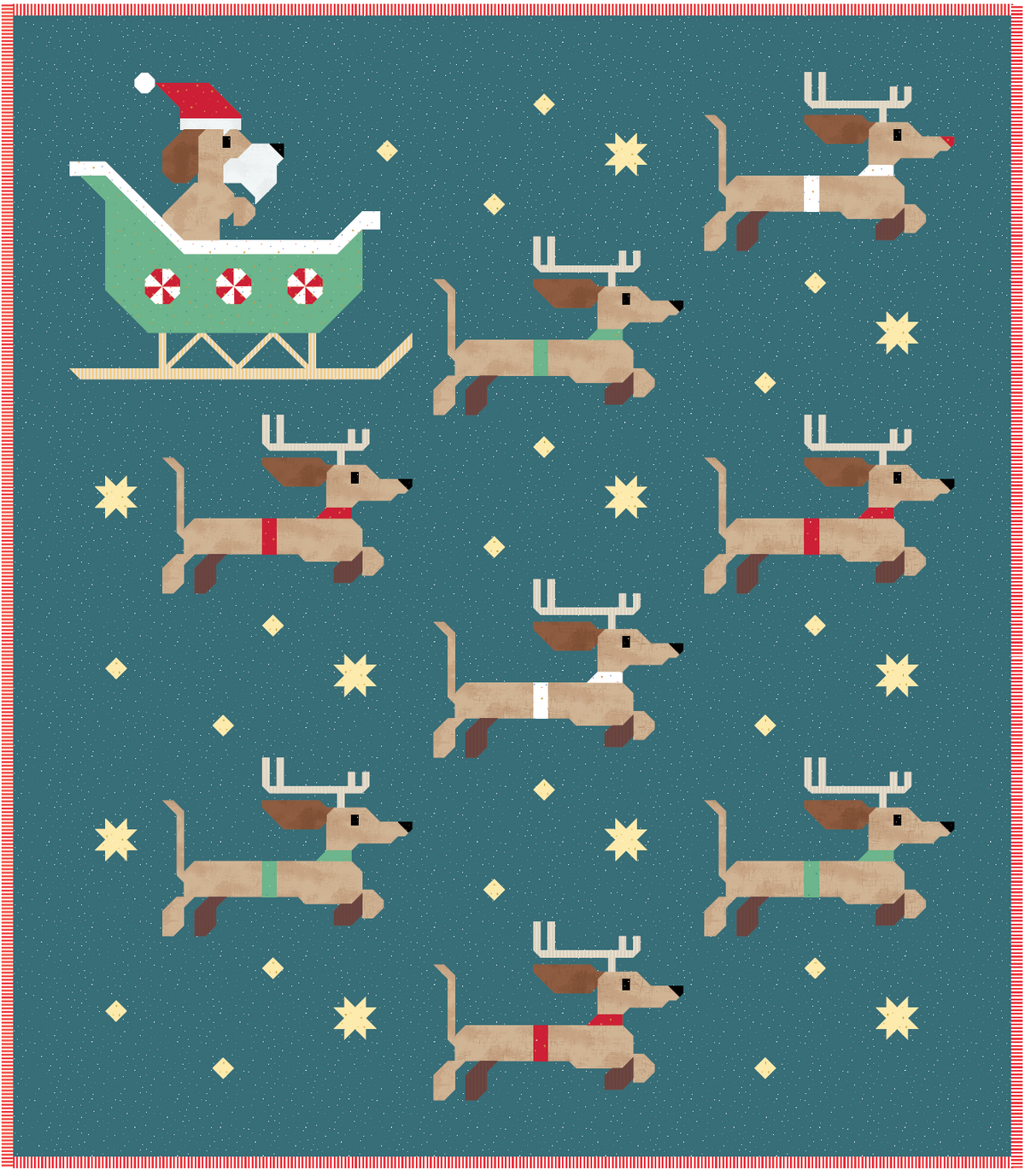 Dachshund Through the Snow Quilt Kit — Original Cover Edition by Riley Blake Designs