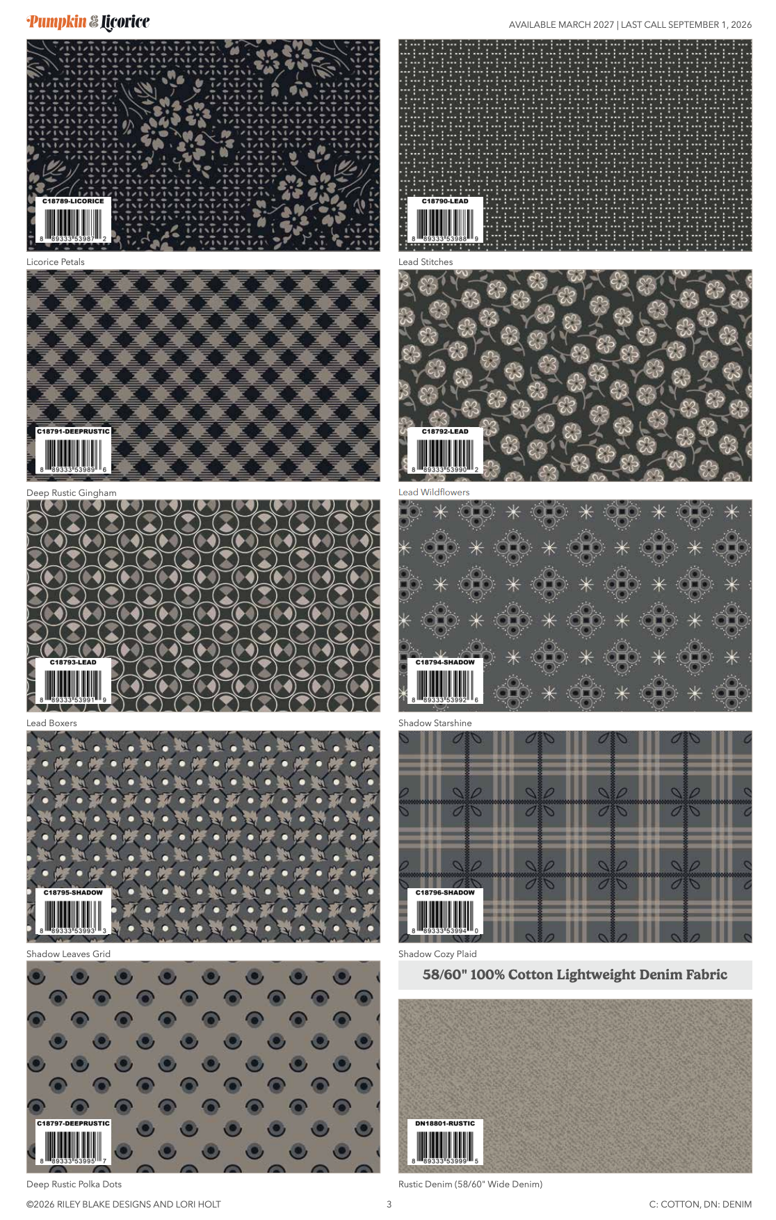 Skulls Quilt - Lori Holt's Pumpkin & Licorice Quilt Kit (PREORDER)