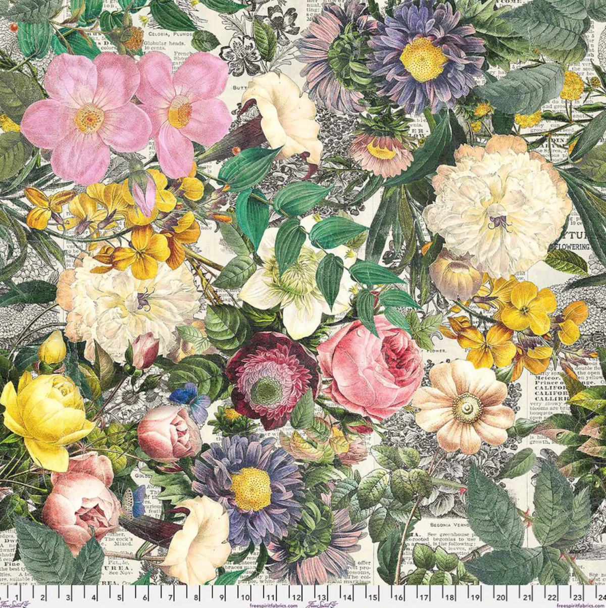 Tim Holtz - Palette - Wideback 108" Quilt Backing Fabric - Floristry Florals - QBTH015.PALETTE
