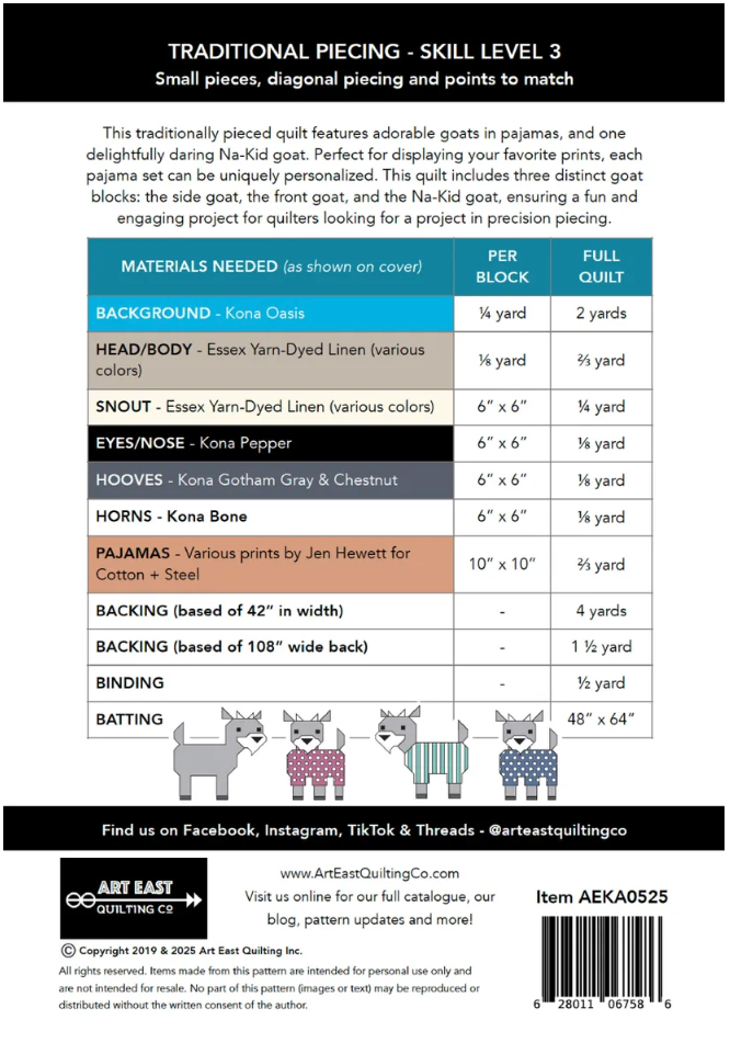 Kidding Around - Goats in Pajamas Quilt Pattern