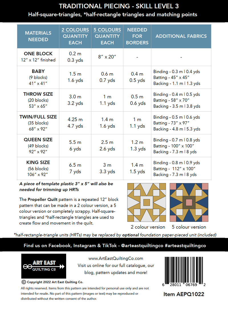 Propeller Quilt Pattern