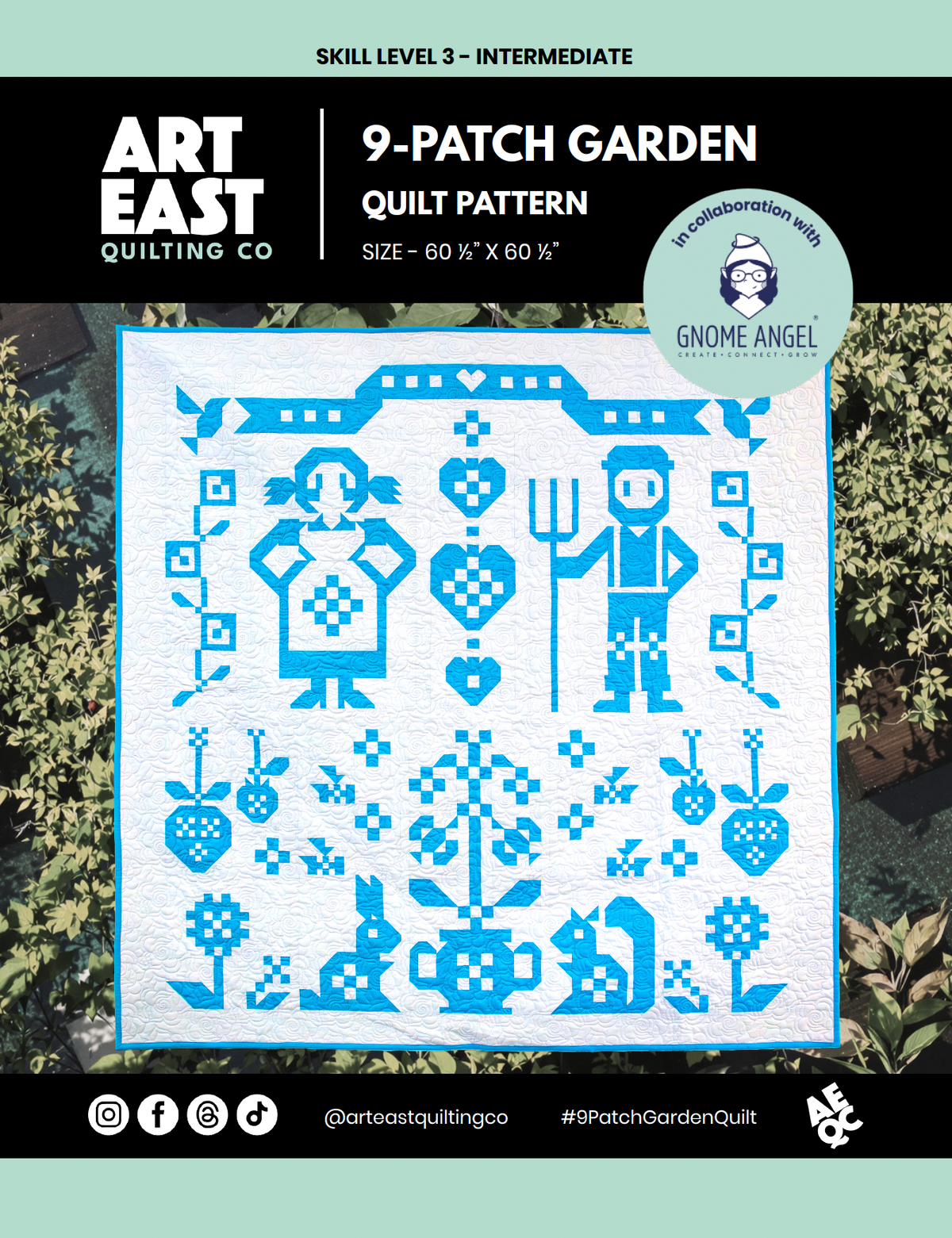 9-Patch Garden Quilt – A Collaborative Design with "Gnome Angel"