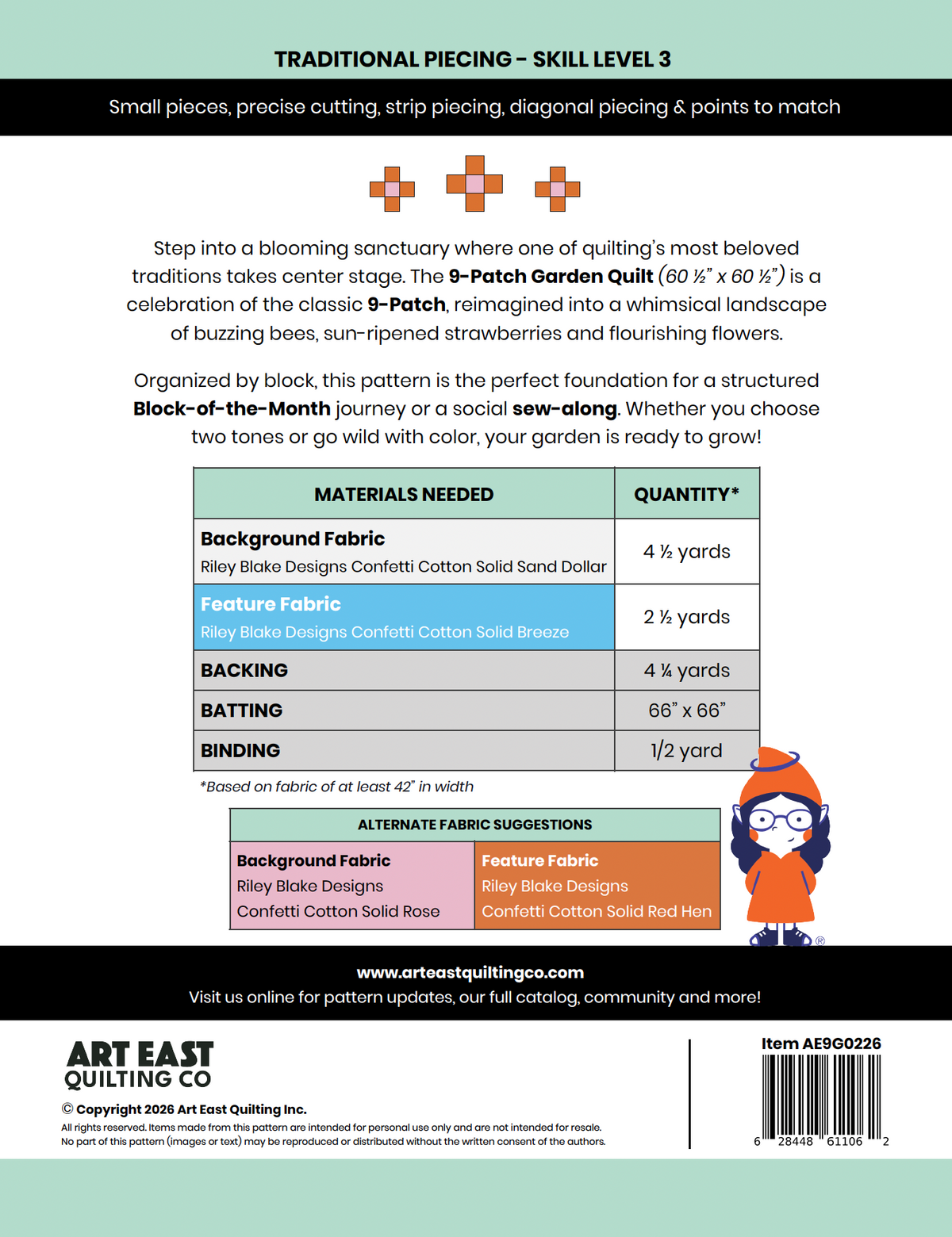 9-Patch Garden Quilt – A Collaborative Design with "Gnome Angel"