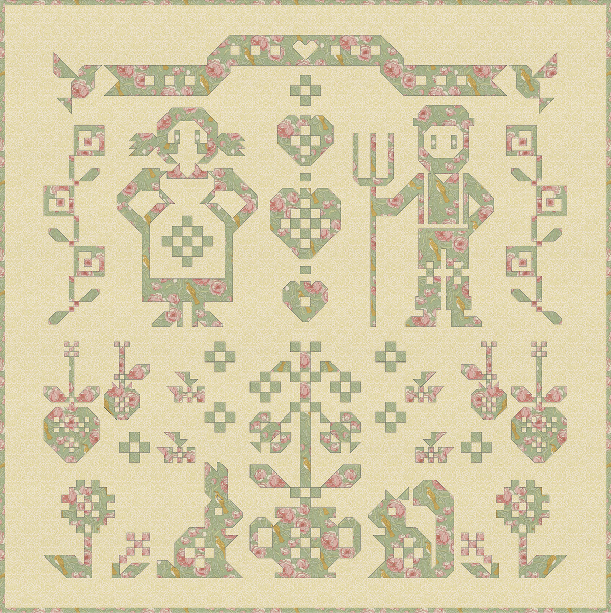 9-Patch Garden Quilt – A Collaborative Design with "Gnome Angel"