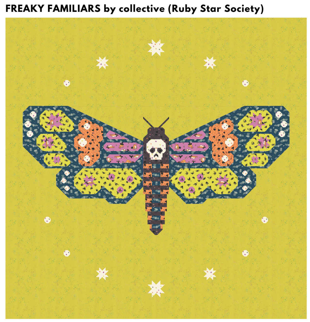 Night Flutter – A Death’s-Head Hawkmoth Quilt Pattern