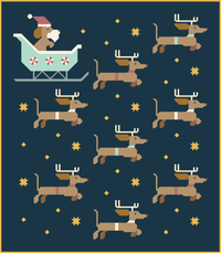 Dachshund Through the Snow Quilt Kit — Silent Night Solids Version
