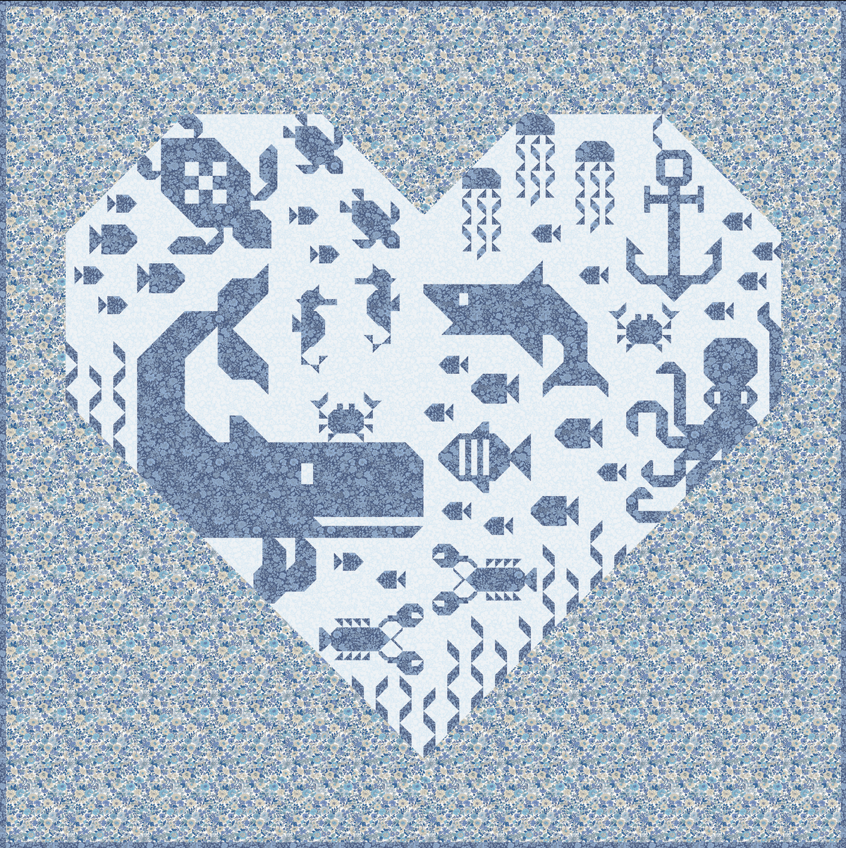 PREORDER - Heart of the Ocean Quilt Kit — LIBERTY Edition