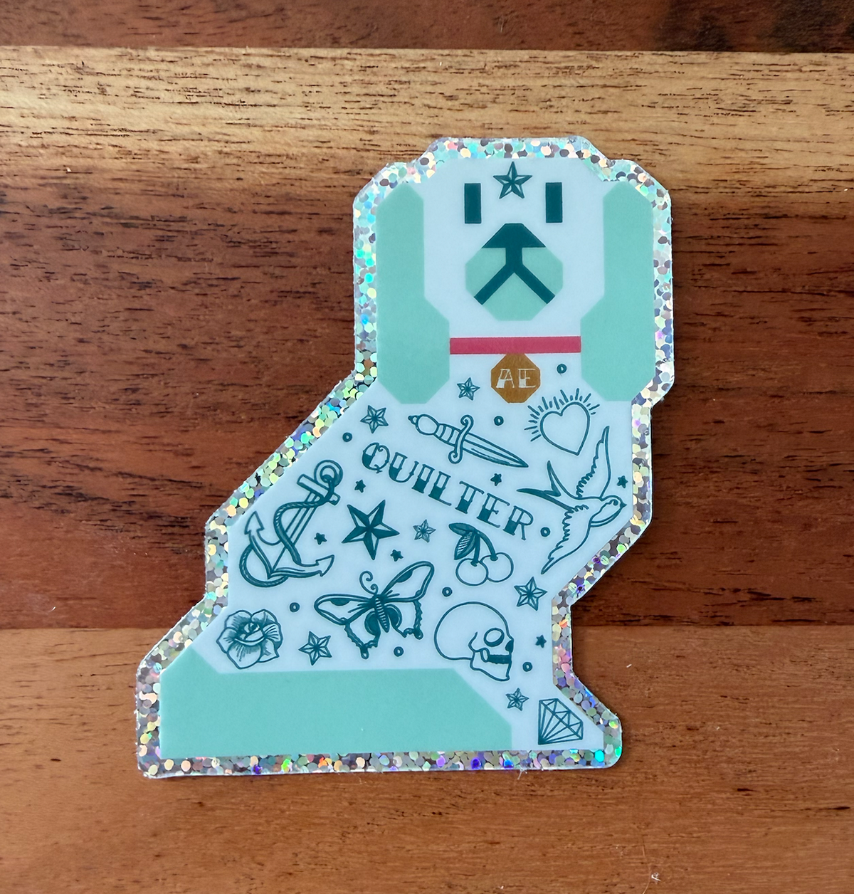 Mantel Dog Inked Glitter Sticker