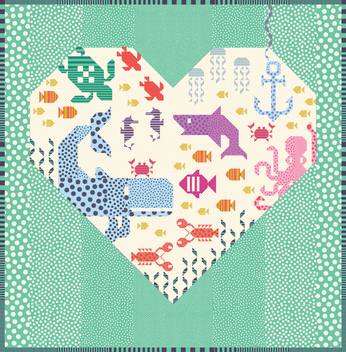 PREORDER - Heart of the Ocean Quilt Kit featuring Sticks & Stones by Tula Pink