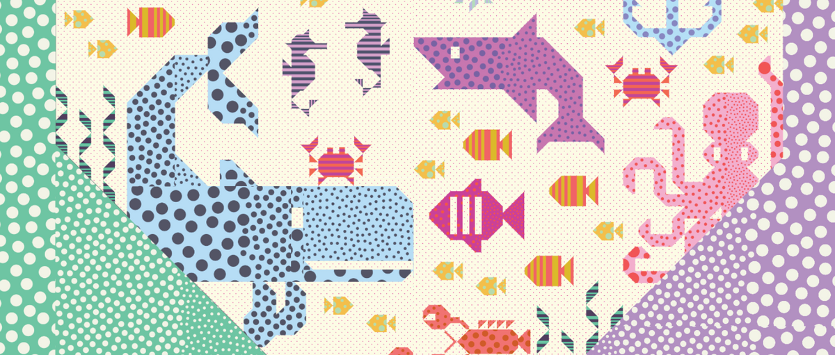 PREORDER - Heart of the Ocean Quilt Kit featuring Sticks & Stones by Tula Pink