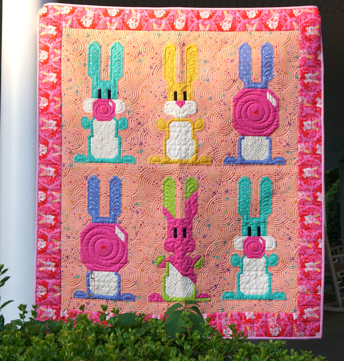 Blowing Up Bunnies - Rabbits Chewing Gum Quilt Pattern