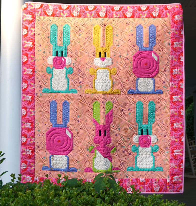 Blowing Up Bunnies - Rabbits Chewing Gum Quilt Pattern